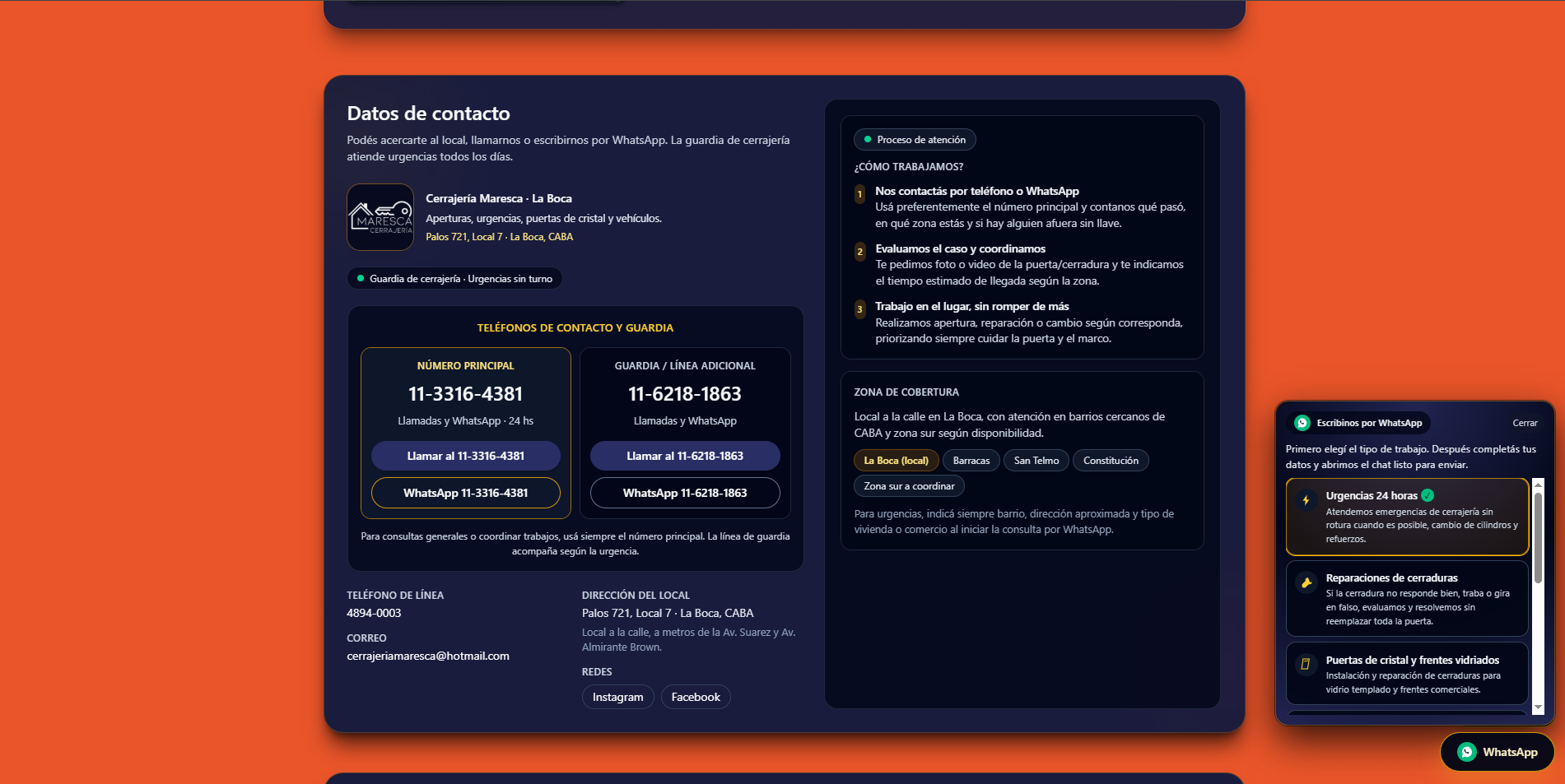 Cerrajería Maresca – captura 2